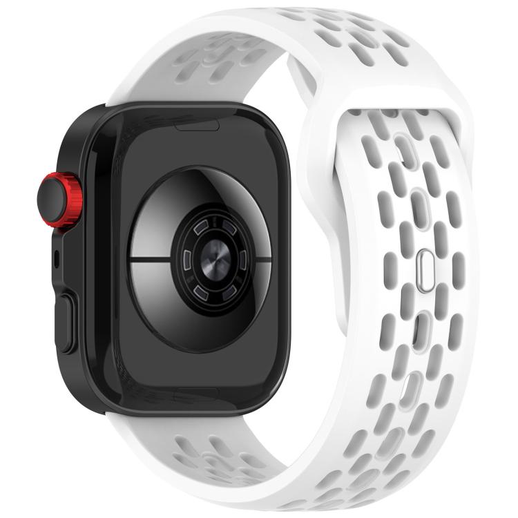 For Huawei Watch Fit4 / Fit4 Pro / Fit3 Mesh Silver Reverse Steel Buckle Silicone Watch Band(White) - Watch Bands by buy2fix | Online Shopping UK | buy2fix