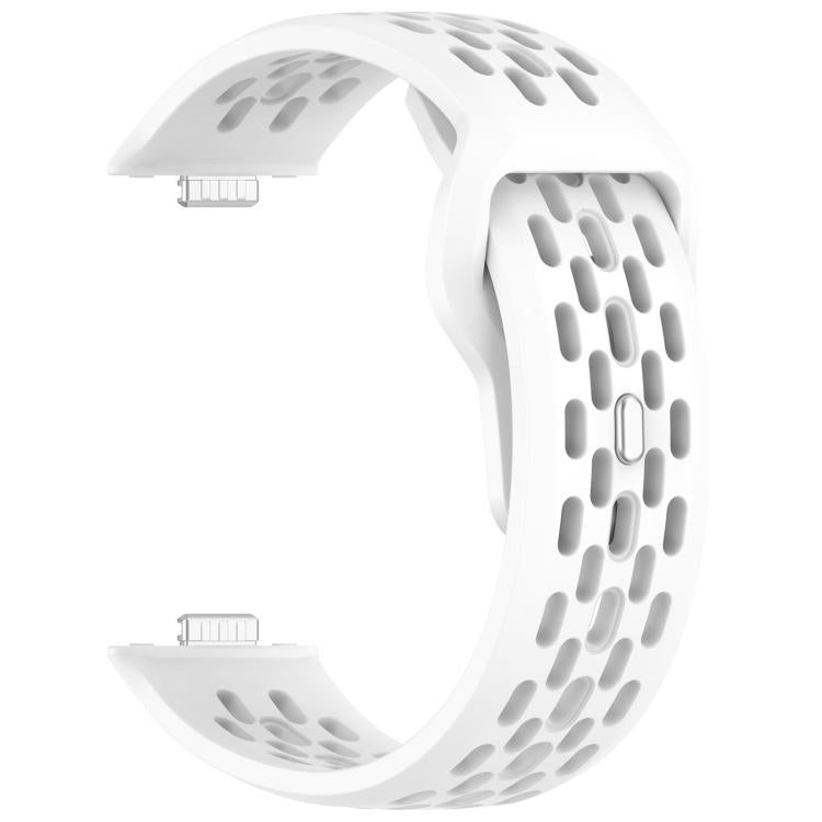 For Huawei Watch Fit4 / Fit4 Pro / Fit3 Mesh Silver Reverse Steel Buckle Silicone Watch Band(White) - Watch Bands by buy2fix | Online Shopping UK | buy2fix