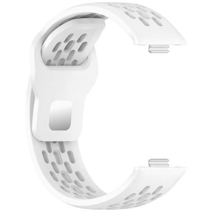 For Huawei Watch Fit4 / Fit4 Pro / Fit3 Mesh Silver Reverse Steel Buckle Silicone Watch Band(White) - Watch Bands by buy2fix | Online Shopping UK | buy2fix