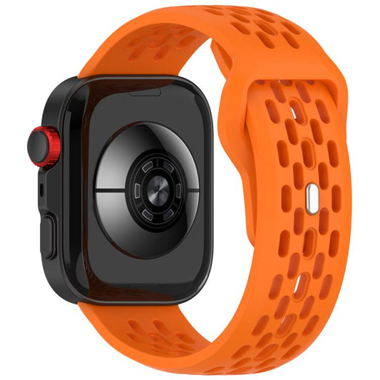 For Huawei Watch Fit4 / Fit4 Pro / Fit3 Mesh Silver Reverse Steel Buckle Silicone Watch Band(Orange) - Watch Bands by buy2fix | Online Shopping UK | buy2fix