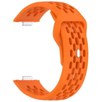 For Huawei Watch Fit4 / Fit4 Pro / Fit3 Mesh Silver Reverse Steel Buckle Silicone Watch Band(Orange) - Watch Bands by buy2fix | Online Shopping UK | buy2fix