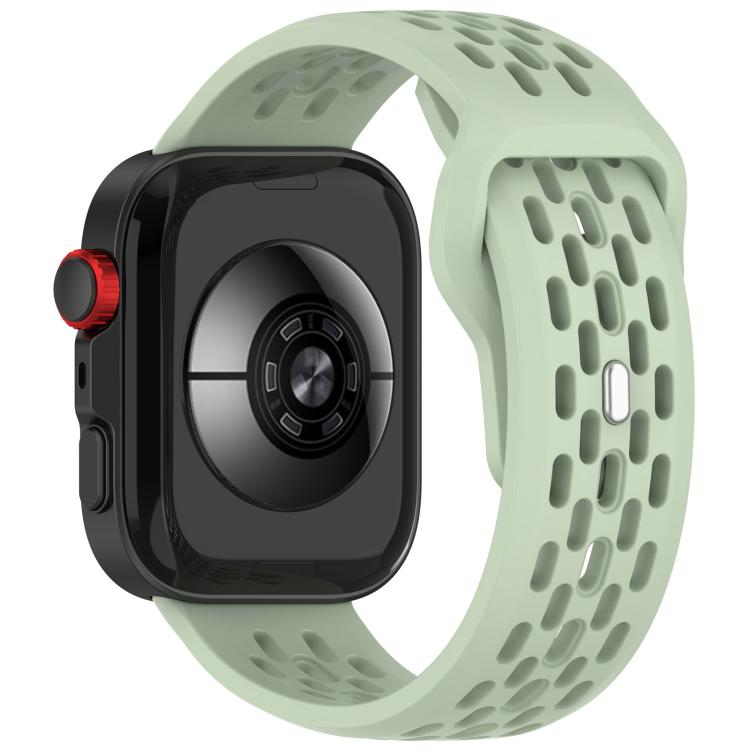 For Huawei Watch Fit4 / Fit4 Pro / Fit3 Mesh Silver Reverse Steel Buckle Silicone Watch Band(Green) - Watch Bands by buy2fix | Online Shopping UK | buy2fix