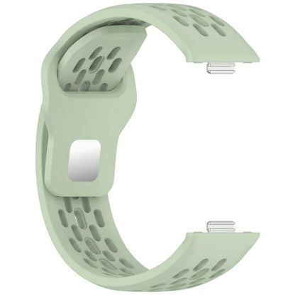 For Huawei Watch Fit4 / Fit4 Pro / Fit3 Mesh Silver Reverse Steel Buckle Silicone Watch Band(Green) - Watch Bands by buy2fix | Online Shopping UK | buy2fix