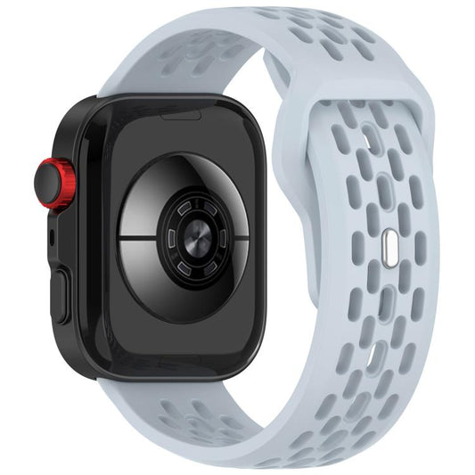 For Huawei Watch Fit4 / Fit4 Pro / Fit3 Mesh Silver Reverse Steel Buckle Silicone Watch Band(Light Blue) - Watch Bands by buy2fix | Online Shopping UK | buy2fix