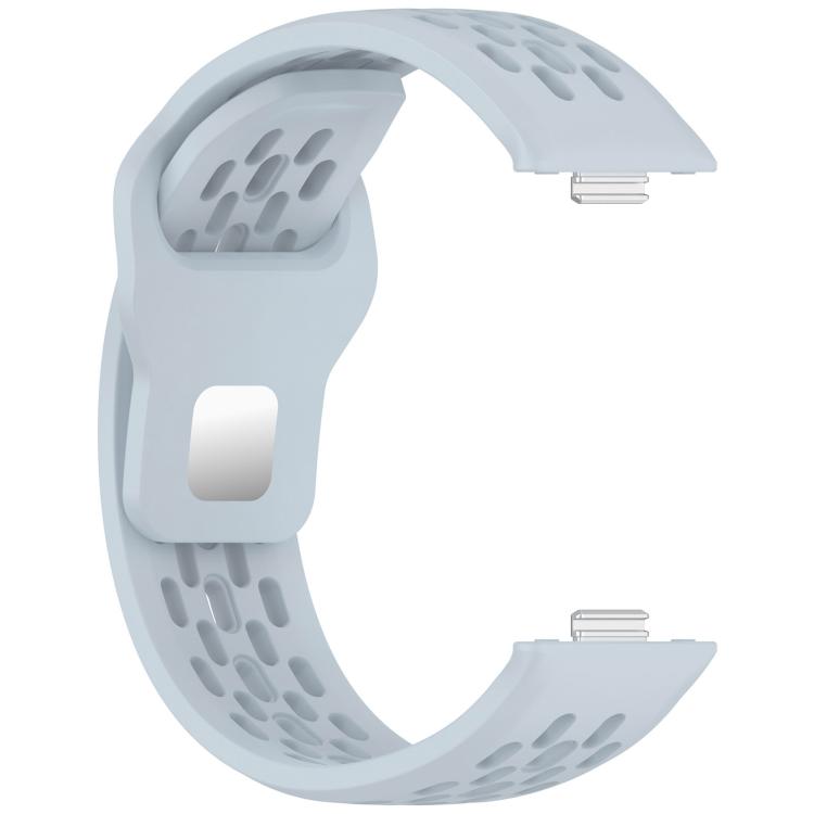 For Huawei Watch Fit4 / Fit4 Pro / Fit3 Mesh Silver Reverse Steel Buckle Silicone Watch Band(Light Blue) - Watch Bands by buy2fix | Online Shopping UK | buy2fix
