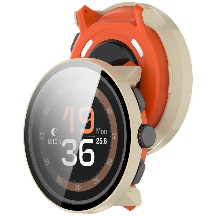 For Suunto Run Tempered Film Integrated PC Watch Protective Cover(Ivory White) -  by buy2fix | Online Shopping UK | buy2fix