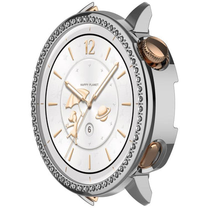 For OnePlus Watch 3 43mm Single Row Diamond Half Coverage Hollow PC Watch Protective Cover(Silver) - Watch Case by buy2fix | Online Shopping UK | buy2fix