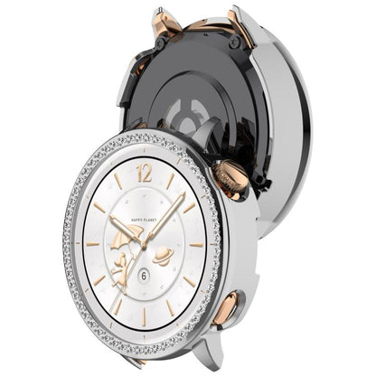 For OnePlus Watch 3 43mm Single Row Diamond Half Coverage Hollow PC Watch Protective Cover(Silver) - Watch Case by buy2fix | Online Shopping UK | buy2fix