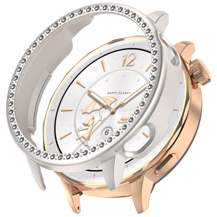 For OnePlus Watch 3 43mm Single Row Diamond Half Coverage Hollow PC Watch Protective Cover(Glossy Starlight Color) - Watch Case by buy2fix | Online Shopping UK | buy2fix