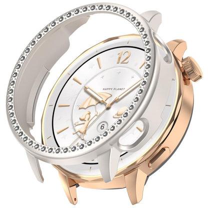 For OnePlus Watch 3 43mm Single Row Diamond Half Coverage Hollow PC Watch Protective Cover(Glossy Starlight Color) - Watch Case by buy2fix | Online Shopping UK | buy2fix