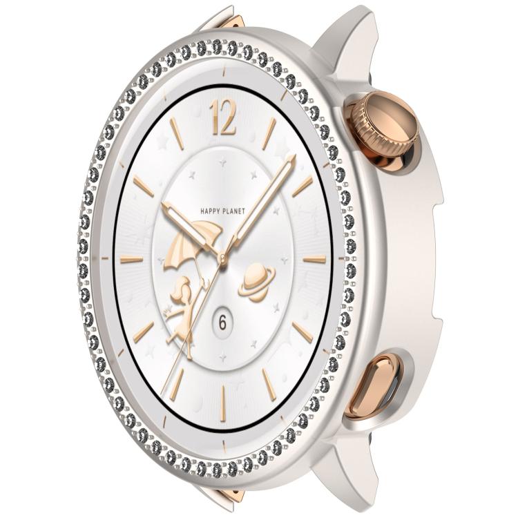 For OnePlus Watch 3 43mm Single Row Diamond Half Coverage Hollow PC Watch Protective Cover(Glossy Starlight Color) - Watch Case by buy2fix | Online Shopping UK | buy2fix