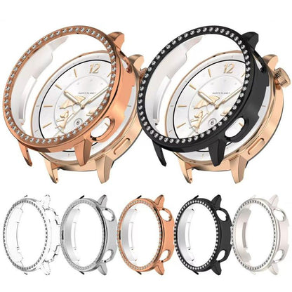 For OnePlus Watch 3 43mm Single Row Diamond Half Coverage Hollow PC Watch Protective Cover(Black) - Watch Case by buy2fix | Online Shopping UK | buy2fix