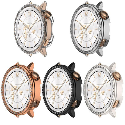 For OnePlus Watch 3 43mm Single Row Diamond Half Coverage Hollow PC Watch Protective Cover(Silver) - Watch Case by buy2fix | Online Shopping UK | buy2fix