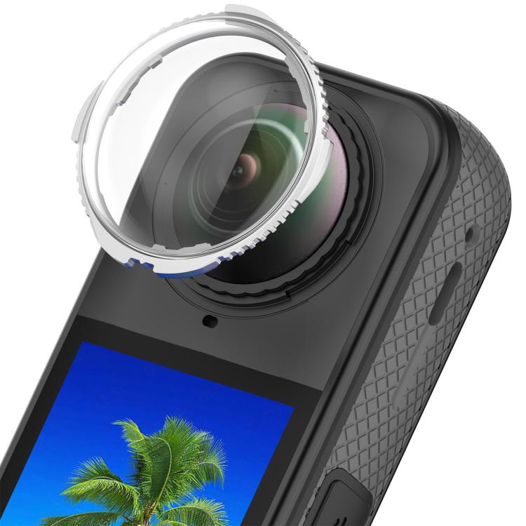 For Insta360 X4 Rotating Optical Tempered Glass Lens Guard Protective Cover(Silver) - Protective Film & Stickers by buy2fix | Online Shopping UK | buy2fix