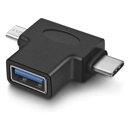 JUNSUNMAY 2 in 1 OTG Converter USB 3.0 to Micro USB and Type-C Adapter - OTG Adapter by JUNSUNMAY | Online Shopping UK | buy2fix