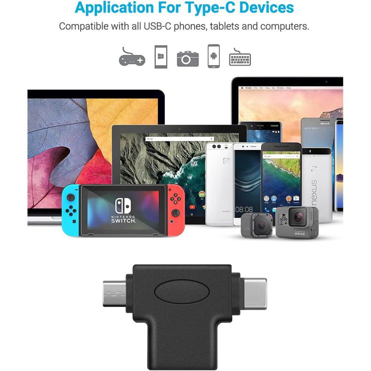 JUNSUNMAY 2 in 1 OTG Converter USB 3.0 to Micro USB and Type-C Adapter - OTG Adapter by JUNSUNMAY | Online Shopping UK | buy2fix