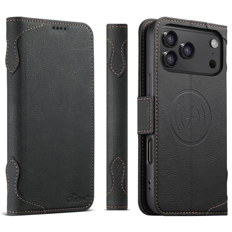 For iPhone 17 Pro Max SUTENI J07 Multifunctional Horizontal Flip Magsafe Leather Phone Case(Black) - iPhone 17 Pro Max Cases by Suteni | Online Shopping UK | buy2fix