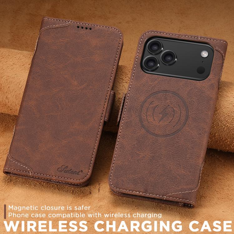 For iPhone 17 Pro Max SUTENI J07 Multifunctional Horizontal Flip Magsafe Leather Phone Case(Brown) - iPhone 17 Pro Max Cases by Suteni | Online Shopping UK | buy2fix