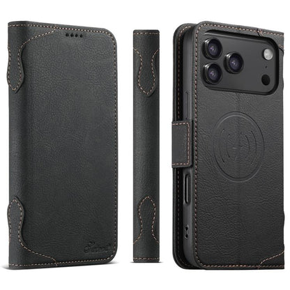 For iPhone 17 Pro SUTENI J07 Multifunctional Horizontal Flip Magsafe Leather Phone Case(Black) - iPhone 17 Pro Cases by Suteni | Online Shopping UK | buy2fix