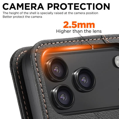 For iPhone 17 Pro SUTENI J07 Multifunctional Horizontal Flip Magsafe Leather Phone Case(Black) - iPhone 17 Pro Cases by Suteni | Online Shopping UK | buy2fix