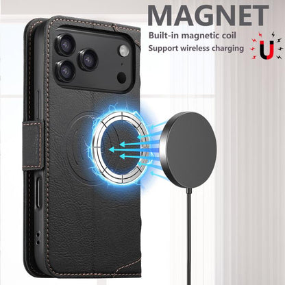 For iPhone 17 Pro SUTENI J07 Multifunctional Horizontal Flip Magsafe Leather Phone Case(Black) - iPhone 17 Pro Cases by Suteni | Online Shopping UK | buy2fix