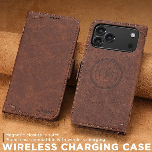 For iPhone 17 Pro SUTENI J07 Multifunctional Horizontal Flip Magsafe Leather Phone Case(Brown) - iPhone 17 Pro Cases by Suteni | Online Shopping UK | buy2fix