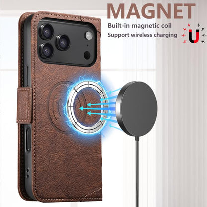 For iPhone 17 Pro SUTENI J07 Multifunctional Horizontal Flip Magsafe Leather Phone Case(Brown) - iPhone 17 Pro Cases by Suteni | Online Shopping UK | buy2fix