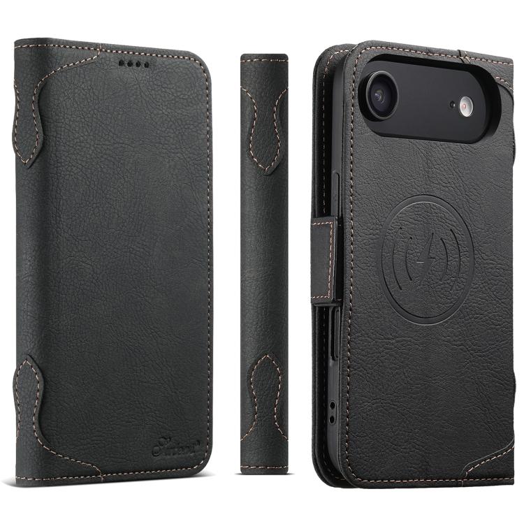 For iPhone 17 Air SUTENI J07 Multifunctional Horizontal Flip Magsafe Leather Phone Case(Black) - iPhone 17 Air Cases by Suteni | Online Shopping UK | buy2fix