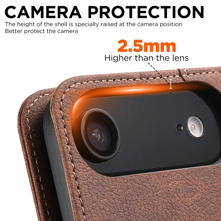 For iPhone 17 Air SUTENI J07 Multifunctional Horizontal Flip Magsafe Leather Phone Case(Brown) - iPhone 17 Air Cases by Suteni | Online Shopping UK | buy2fix