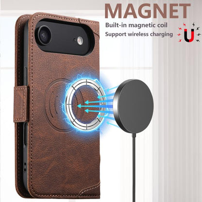 For iPhone 17 Air SUTENI J07 Multifunctional Horizontal Flip Magsafe Leather Phone Case(Brown) - iPhone 17 Air Cases by Suteni | Online Shopping UK | buy2fix