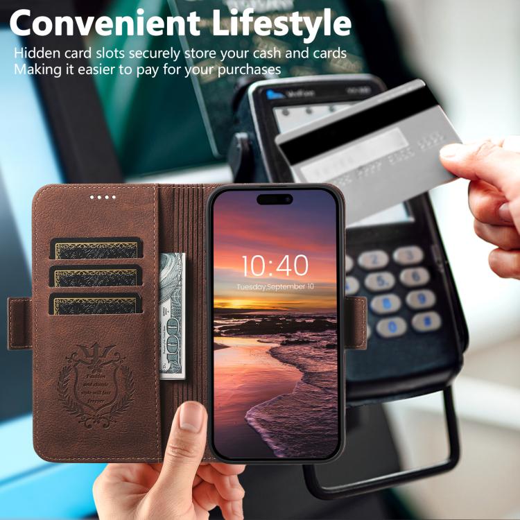 For iPhone 17 Air SUTENI J07 Multifunctional Horizontal Flip Magsafe Leather Phone Case(Brown) - iPhone 17 Air Cases by Suteni | Online Shopping UK | buy2fix