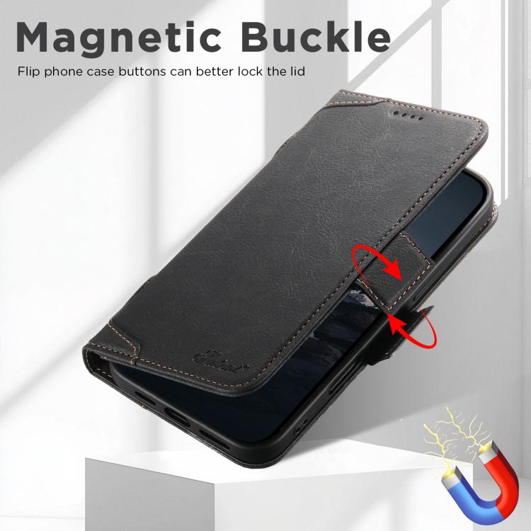 For iPhone 17 SUTENI J07 Multifunctional Horizontal Flip Magsafe Leather Phone Case(Black) - iPhone 17 Cases by Suteni | Online Shopping UK | buy2fix
