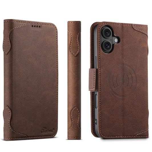 For iPhone 17 SUTENI J07 Multifunctional Horizontal Flip Magsafe Leather Phone Case(Brown) - iPhone 17 Cases by Suteni | Online Shopping UK | buy2fix
