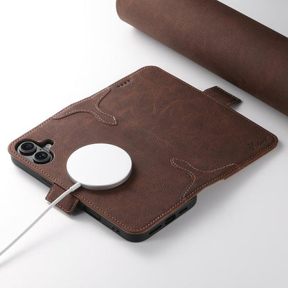 For iPhone 17 SUTENI J07 Multifunctional Horizontal Flip Magsafe Leather Phone Case(Brown) - iPhone 17 Cases by Suteni | Online Shopping UK | buy2fix