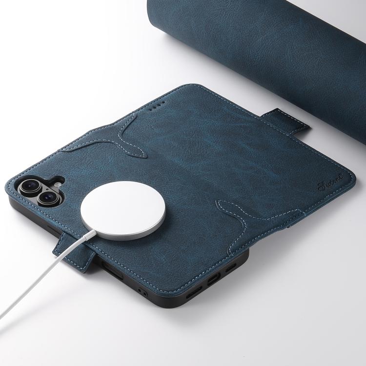 For iPhone 17 SUTENI J07 Multifunctional Horizontal Flip Magsafe Leather Phone Case(Blue) - iPhone 17 Cases by Suteni | Online Shopping UK | buy2fix