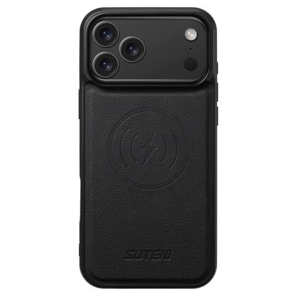 For iPhone 17 Pro Max Suteni G5 Litchi Leather Magnetic MagSafe Phone Case(Black) - iPhone 17 Pro Max Cases by Suteni | Online Shopping UK | buy2fix