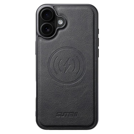 For iPhone 17 Suteni G5 Litchi Leather Magnetic MagSafe Phone Case(Black) - iPhone 17 Cases by Suteni | Online Shopping UK | buy2fix