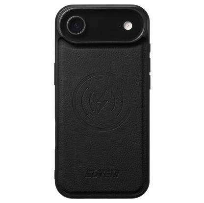 For iPhone 17 Air Suteni G5 Litchi Leather Magnetic MagSafe Phone Case(Black) - iPhone 17 Air Cases by Suteni | Online Shopping UK | buy2fix
