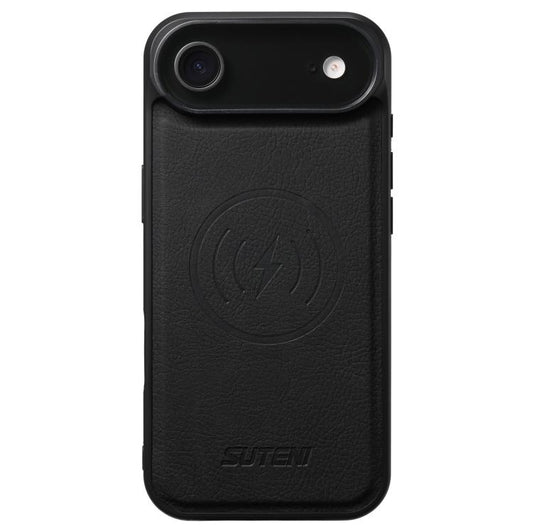 For iPhone 17 Air Suteni G5 Litchi Leather Magnetic MagSafe Phone Case(Black) - iPhone 17 Air Cases by Suteni | Online Shopping UK | buy2fix