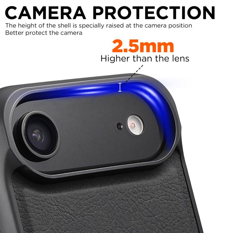 For iPhone 17 Air Suteni G5 Litchi Leather Magnetic MagSafe Phone Case(Black) - iPhone 17 Air Cases by Suteni | Online Shopping UK | buy2fix