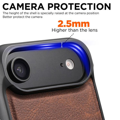 For iPhone Air Suteni G5 Litchi Leather Magnetic MagSafe Phone Case(Brown) - iPhone Air Cases by Suteni | Online Shopping UK | buy2fix