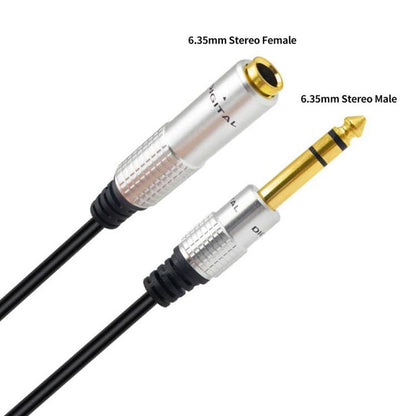 JUNSUNMAY 6.35mm 1/4 inch Male to Female Stereo Headphone Guitar Extension Cable Cord, Length:0.3m - Aux Cable by JUNSUNMAY | Online Shopping UK | buy2fix