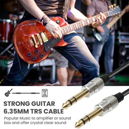 JUNSUNMAY 6.35mm 1/4 inch Male to Male Stereo Headphone Guitar Extension Cable Cord, Length:3m - Aux Cable by JUNSUNMAY | Online Shopping UK | buy2fix