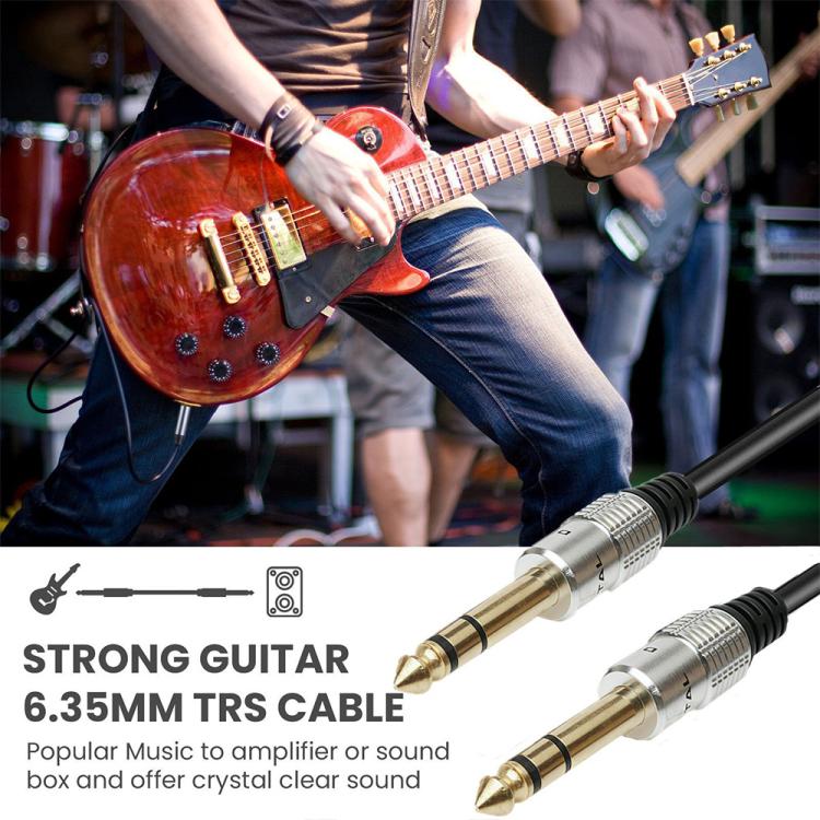 JUNSUNMAY 6.35mm 1/4 inch Male to Male Stereo Headphone Guitar Extension Cable Cord, Length:1.8m - Aux Cable by JUNSUNMAY | Online Shopping UK | buy2fix
