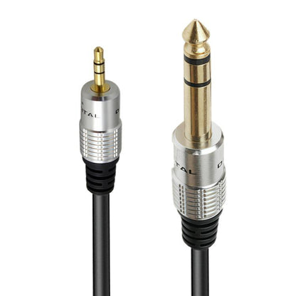 JUNSUNMAY 6.35mm Male to 3.5mm TRS Male Stereo Audio Cable Guitar Cord, Length:1.8m - Aux Cable by JUNSUNMAY | Online Shopping UK | buy2fix