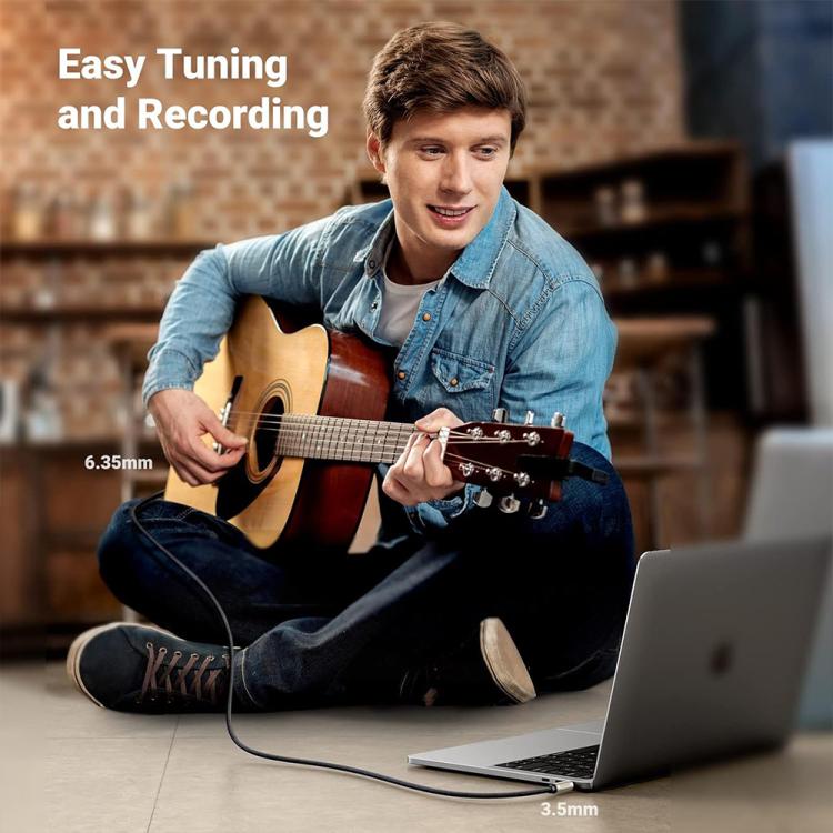 JUNSUNMAY 6.35mm Male to 3.5mm TRS Male Stereo Audio Cable Guitar Cord, Length:1.8m - Aux Cable by JUNSUNMAY | Online Shopping UK | buy2fix