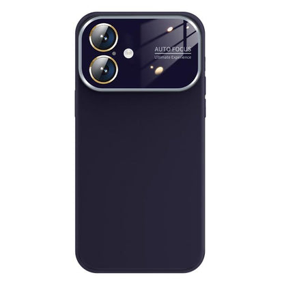 For iPhone 16 Kalebol Large Windows Frosted Liquid Silicone Phone Case(Dark Purple) - iPhone 16 Cases by Kalebol | Online Shopping UK | buy2fix