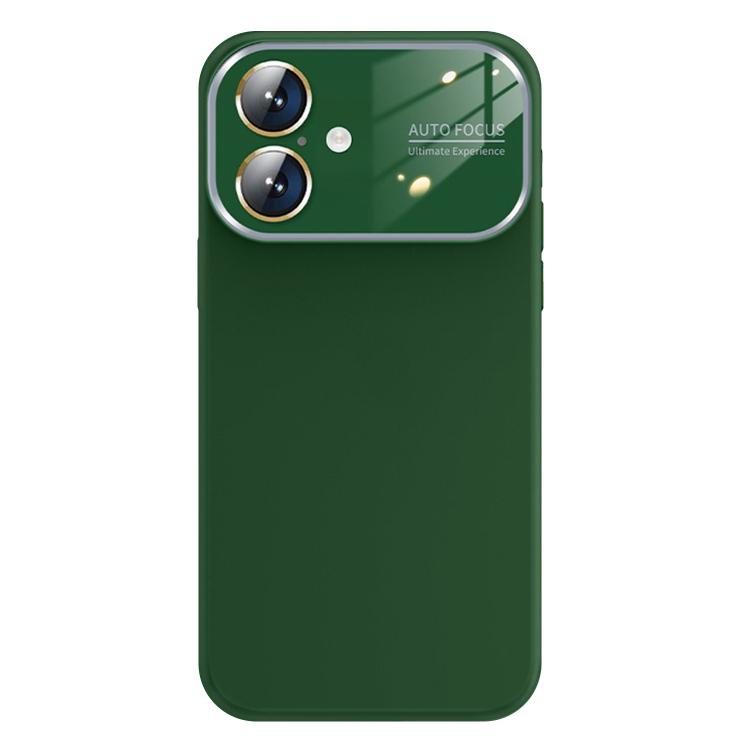 For iPhone 16 Kalebol Large Windows Frosted Liquid Silicone Phone Case(Cangling Green) - iPhone 16 Cases by Kalebol | Online Shopping UK | buy2fix