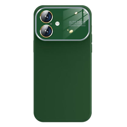 For iPhone 16 Kalebol Large Windows Frosted Liquid Silicone Phone Case(Cangling Green) - iPhone 16 Cases by Kalebol | Online Shopping UK | buy2fix