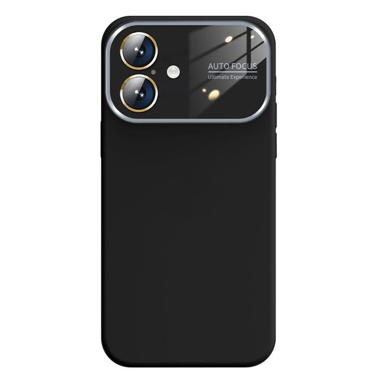 For iPhone 16 Kalebol Large Windows Frosted Liquid Silicone Phone Case(Black) - iPhone 16 Cases by Kalebol | Online Shopping UK | buy2fix